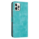 For iPhone 12 / iPhone 12 Pro 6.1 inch PU Leather Stand Phone Case Triangle Imprinted Wallet Cover with Strap