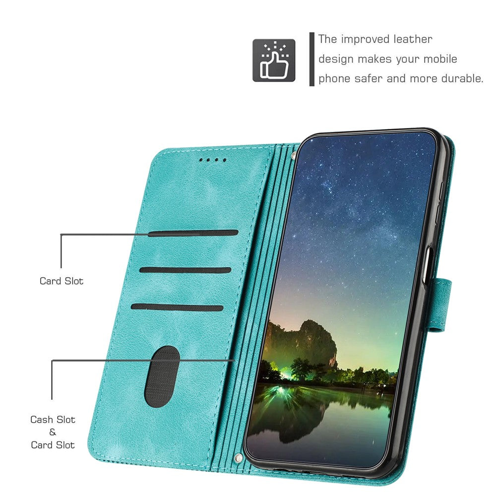 For iPhone 12 / iPhone 12 Pro 6.1 inch PU Leather Stand Phone Case Triangle Imprinted Wallet Cover with Strap