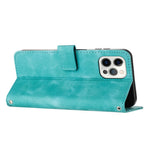 For iPhone 12 / iPhone 12 Pro 6.1 inch PU Leather Stand Phone Case Triangle Imprinted Wallet Cover with Strap
