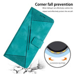 For iPhone 12 / iPhone 12 Pro 6.1 inch PU Leather Stand Phone Case Triangle Imprinted Wallet Cover with Strap