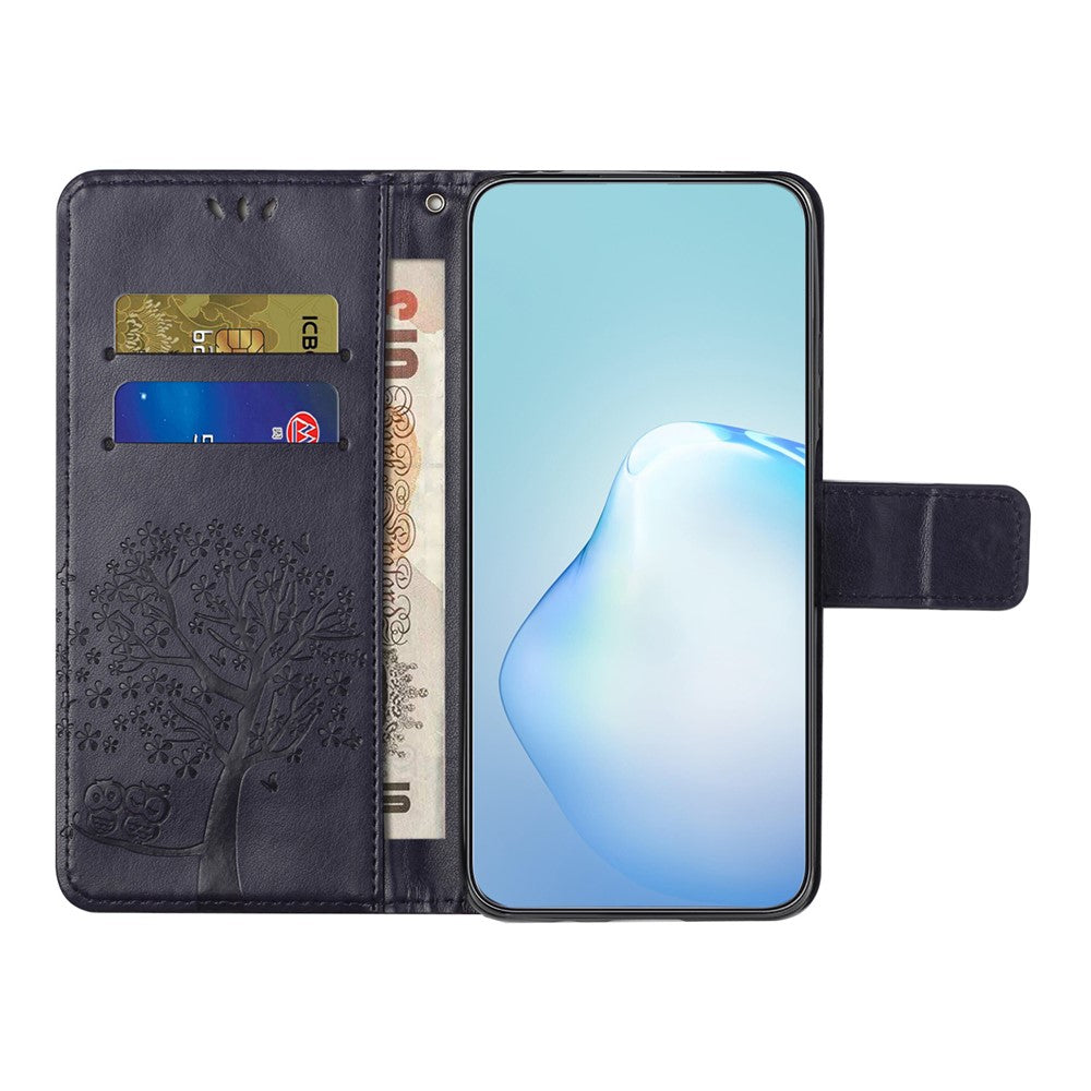For Honor X50 Owl Tree Imprinted Phone Case PU Leather Wallet Stand Drop-proof Cover