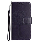 For Honor X50 Owl Tree Imprinted Phone Case PU Leather Wallet Stand Drop-proof Cover
