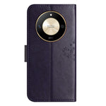 For Honor X50 Owl Tree Imprinted Phone Case PU Leather Wallet Stand Drop-proof Cover
