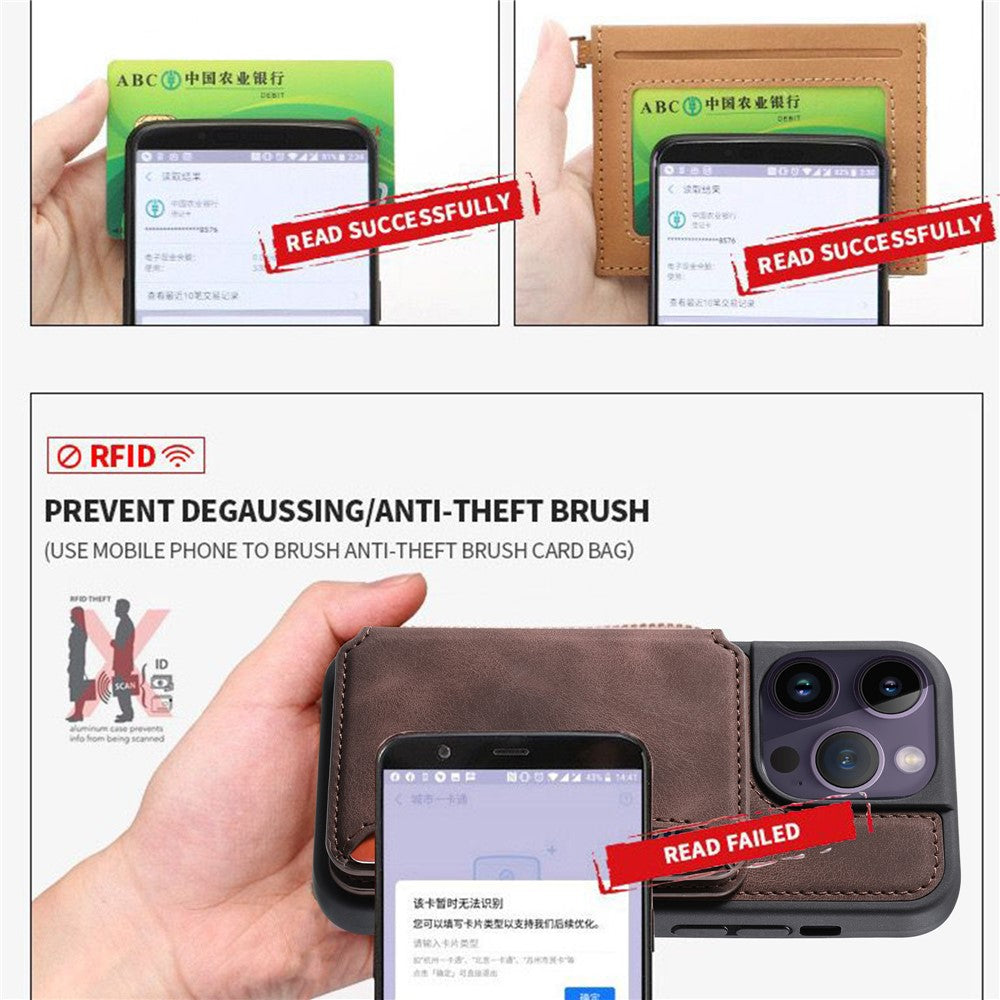 For Samsung Galaxy S23 FE PU Leather Coated TPU Kickstand Phone Case RFID Blocking Wallet Cover