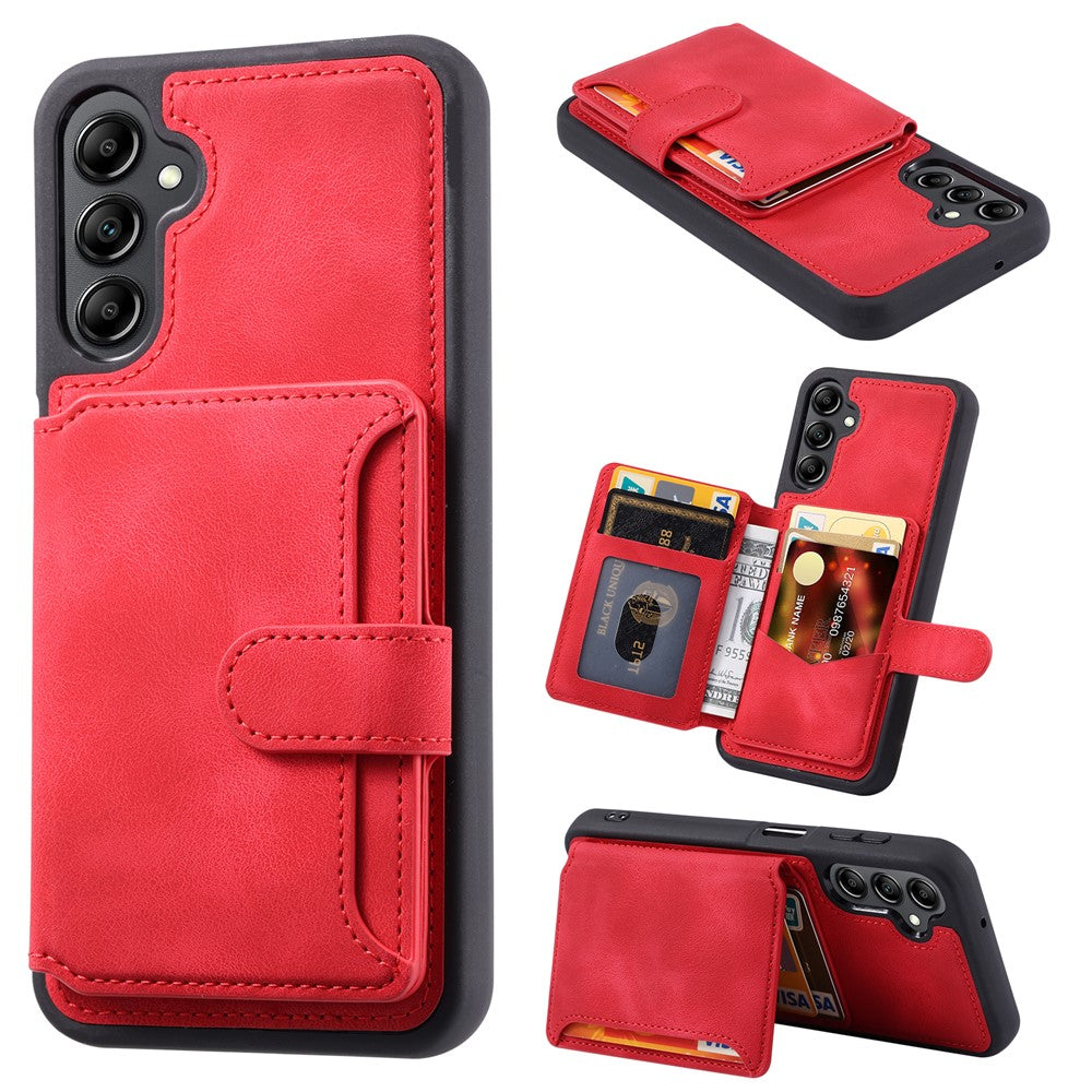 For Samsung Galaxy S23 FE PU Leather Coated TPU Kickstand Phone Case RFID Blocking Wallet Cover