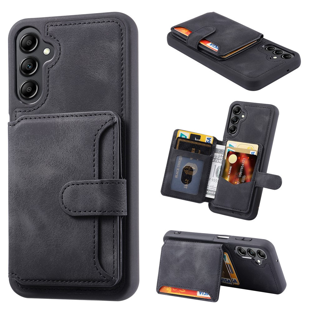 For Samsung Galaxy S23 FE PU Leather Coated TPU Kickstand Phone Case RFID Blocking Wallet Cover