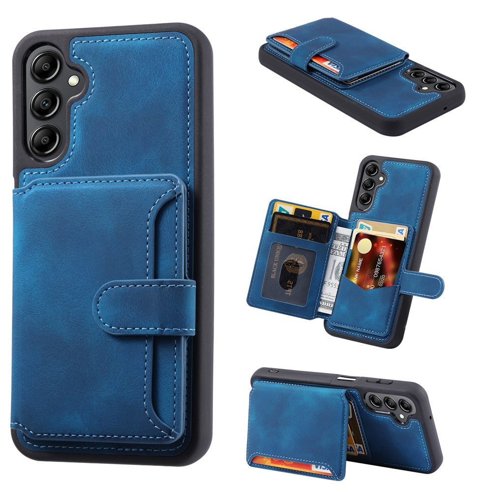 For Samsung Galaxy S23 FE PU Leather Coated TPU Kickstand Phone Case RFID Blocking Wallet Cover