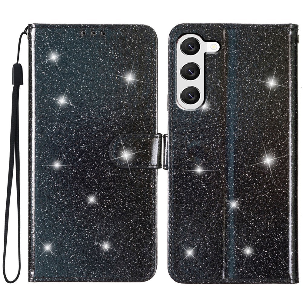 For Samsung Galaxy S23 Full Protection Glittery PU Leather Case Folio Flip Wallet Stand Phone Cover