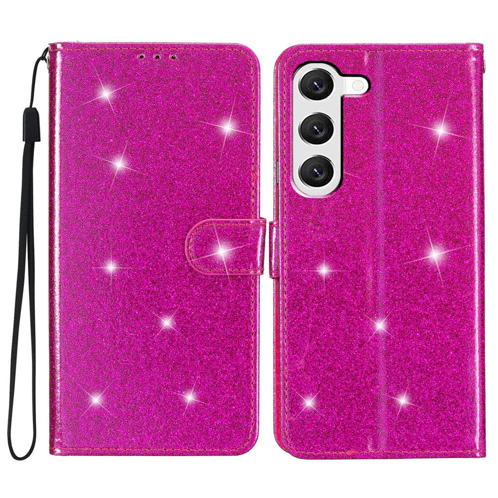 For Samsung Galaxy S23 Full Protection Glittery PU Leather Case Folio Flip Wallet Stand Phone Cover