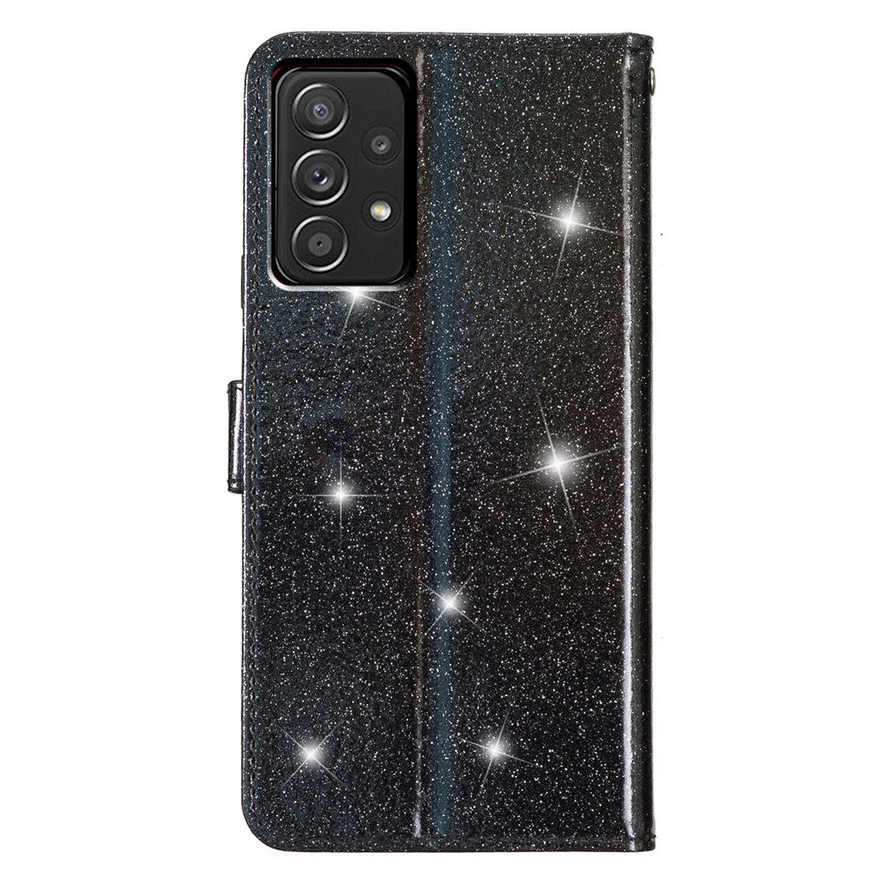 Til Samsung Galaxy A33 5G Glimmer PU Læder Flip Cover med Kortholder, Standerfunktion og Rem