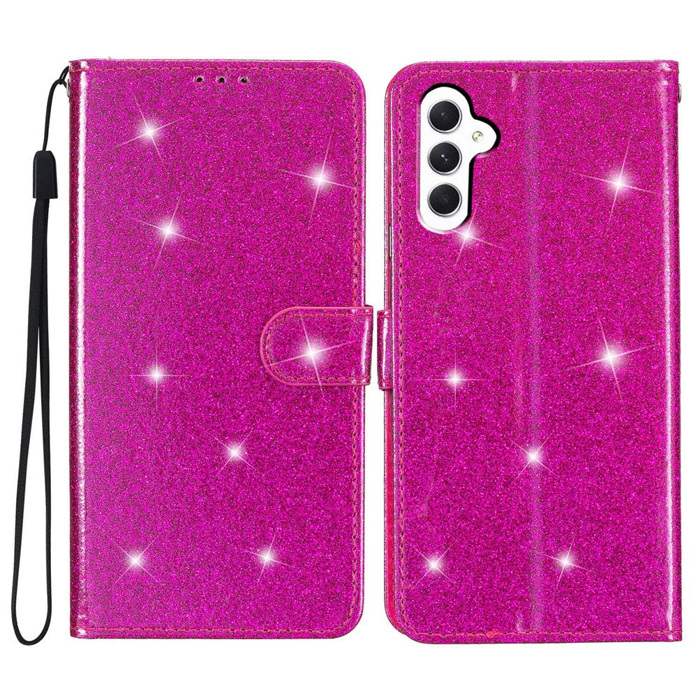 For Samsung Galaxy S23 FE Anti-scratch Glittery PU Leather Case Folio Flip Wallet Stand Phone Cover