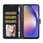 For Samsung Galaxy A32 4G (EU Version) Glittery PU Leather Fully Wrapped Case Wallet Stand Phone Cover