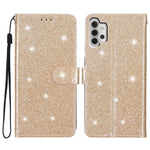 For Samsung Galaxy A32 4G (EU Version) Glittery PU Leather Fully Wrapped Case Wallet Stand Phone Cover