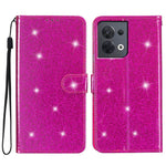 For Oppo Reno8 5G (Global Version) PU Leather Case Glittery Phone Cover with Wallet Stand