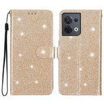For Oppo Reno8 5G (Global Version) PU Leather Case Glittery Phone Cover with Wallet Stand