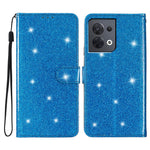 For Oppo Reno8 5G (Global Version) PU Leather Case Glittery Phone Cover with Wallet Stand