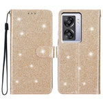 For Oppo A57 (2022) 5G / A77 5G Wallet Stand Phone Cover Glittery PU Leather + TPU Phone Case