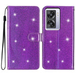 For Oppo A57 (2022) 5G / A77 5G Wallet Stand Phone Cover Glittery PU Leather + TPU Phone Case