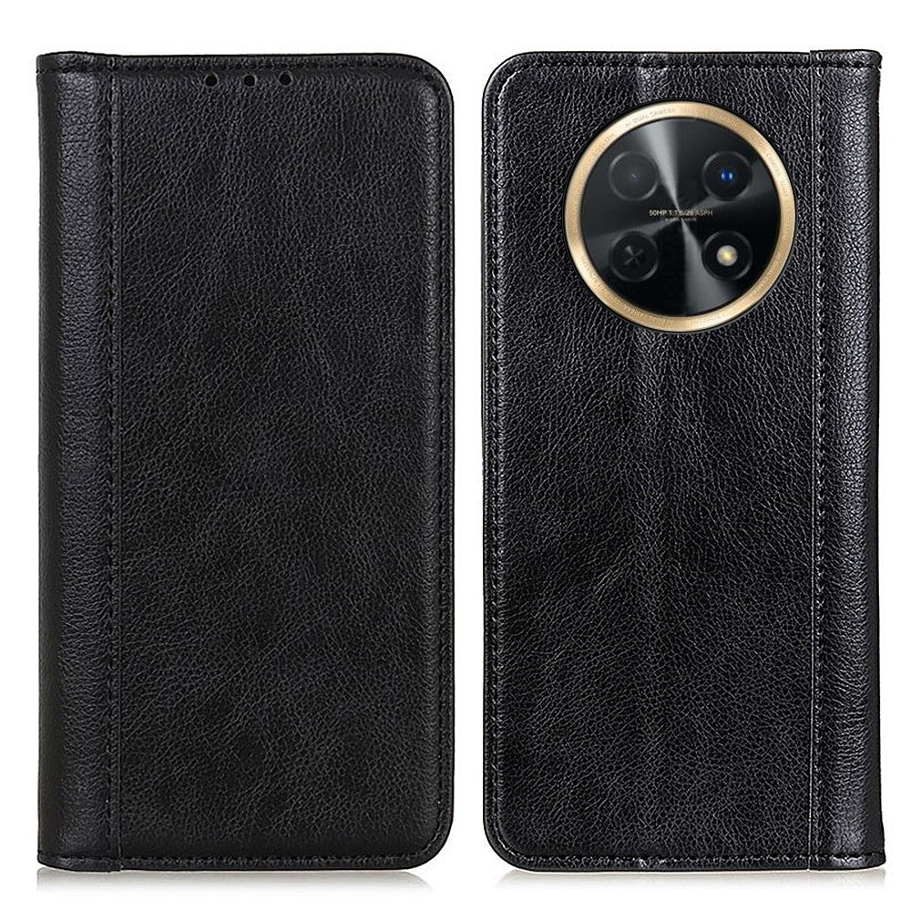 For Huawei nova Y91 4G / Enjoy 60X Litchi Texture Split Leather Phone Case Wallet Stand Cover