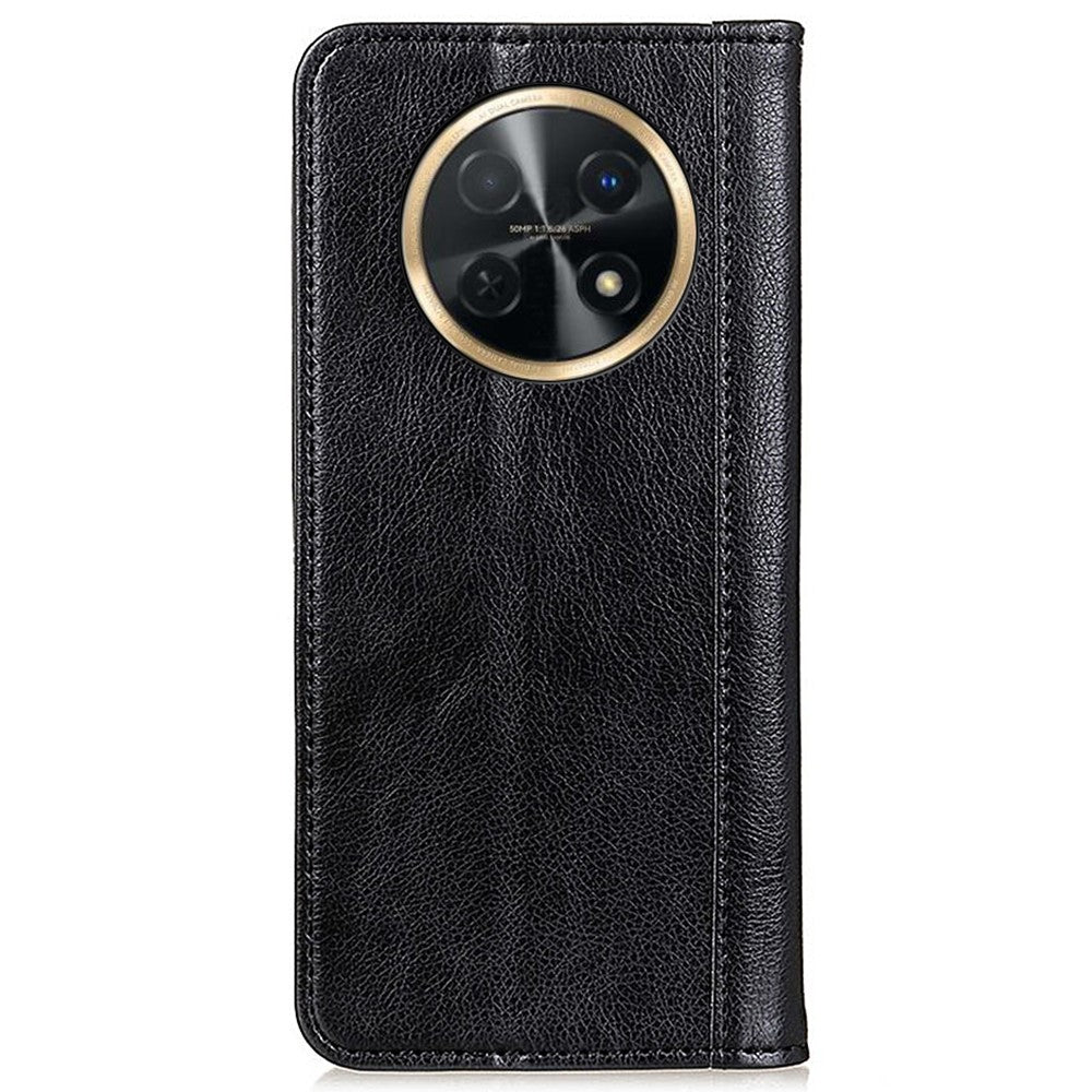 Huawei Nova Y91 4G / Enjoy 60X Litchi Texture Split Leather Phone Case Plånboksfodral med stativ