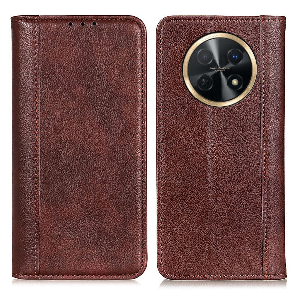 Huawei Nova Y91 4G / Enjoy 60X Litchi Texture Split Leather Phone Case Plånboksfodral med stativ