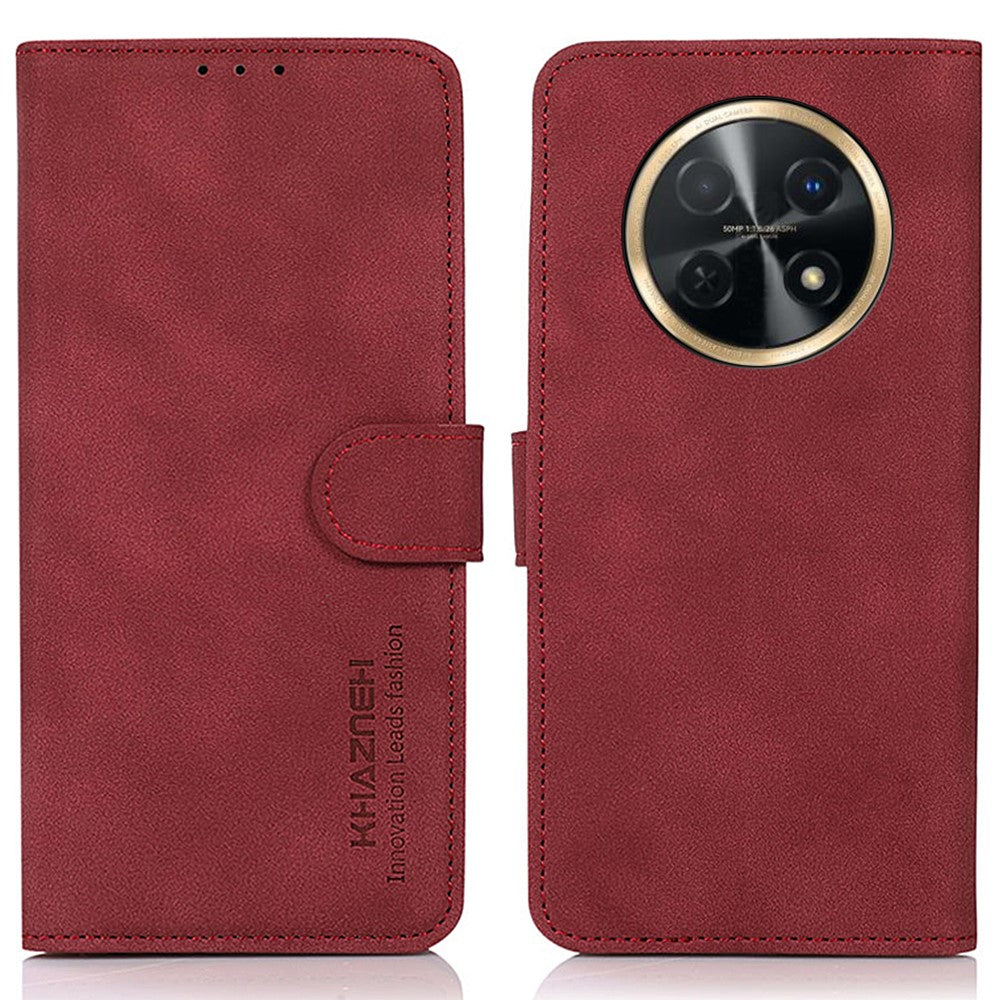 KHAZNEH For Huawei nova Y91 4G / Enjoy 60X Anti-drop Phone Cover Textured PU Leather Wallet Stand Case