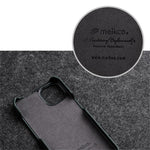 MELKCO For iPhone 14 Plus Litchi Texture Vertical Flip Cover Genuine Cow Leather+PC Phone Case