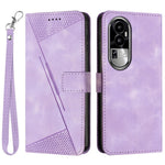 Phone Cover for Oppo Reno10 Pro+ 5G Anti-fall PU Leather+TPU Triangle Imprinted Stand Wallet Case