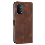 For Oppo A74 5G / A93 5G / A54 5G Folding Stand Wallet Mobile Case Triangle Imprint Leather Cover with Strap