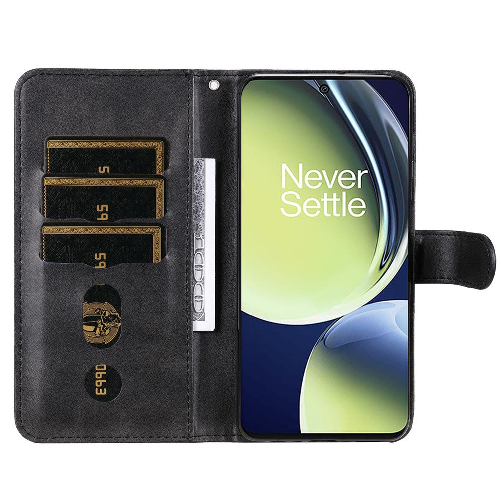 OnePlus Nord CE 3 Lite 5G / N30 5G / Oppo K11x 5G Stötsäkert Skal Med Kalvstruktur Blixtlåsficka Plånboksfodral Smartphone-fodral