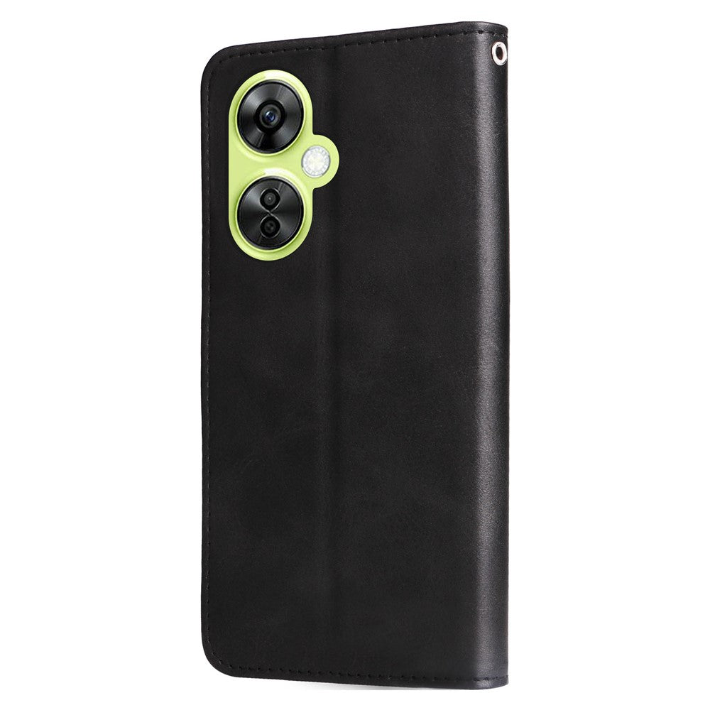 OnePlus Nord CE 3 Lite 5G / N30 5G / Oppo K11x 5G Stötsäkert Skal Med Kalvstruktur Blixtlåsficka Plånboksfodral Smartphone-fodral