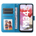 Samsung Galaxy F34 5G / M34 5G ridsefast mobilcover med solsikketryk, PU-læder og tegnebogsfunktion