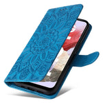 Samsung Galaxy F34 5G / M34 5G ridsefast mobilcover med solsikketryk, PU-læder og tegnebogsfunktion