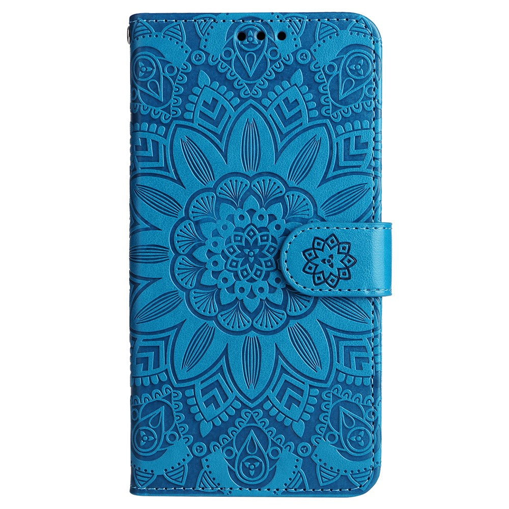 Samsung Galaxy F34 5G / M34 5G ridsefast mobilcover med solsikketryk, PU-læder og tegnebogsfunktion