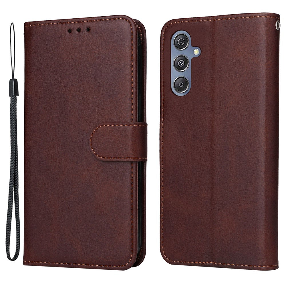 For Samsung Galaxy F34 5G / M34 5G Shockproof Phone Shell Calf Texture PU Leather Wallet Stand Cover