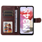 For Samsung Galaxy F34 5G / M34 5G Shockproof Phone Shell Calf Texture PU Leather Wallet Stand Cover