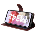 For Samsung Galaxy F34 5G / M34 5G Shockproof Phone Shell Calf Texture PU Leather Wallet Stand Cover
