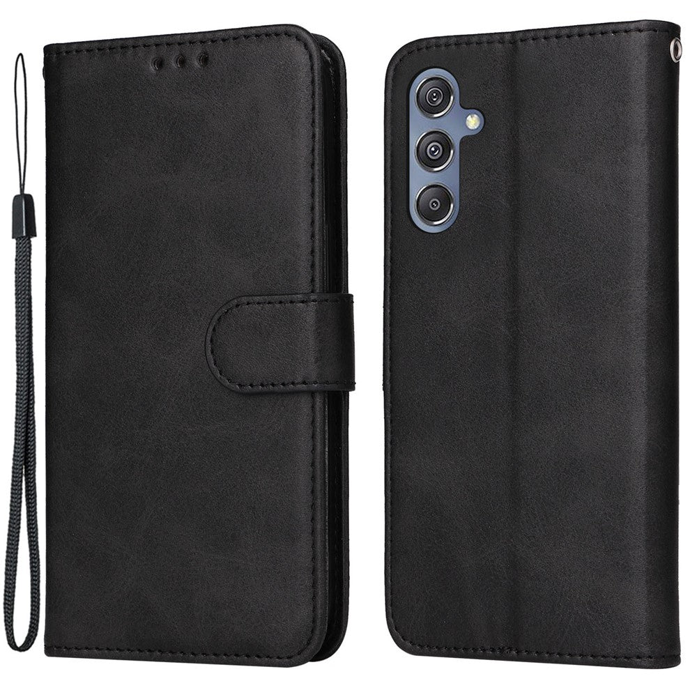 For Samsung Galaxy F34 5G / M34 5G Shockproof Phone Shell Calf Texture PU Leather Wallet Stand Cover