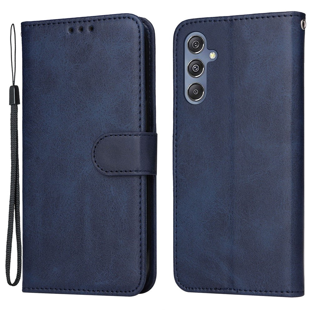 For Samsung Galaxy F34 5G / M34 5G Shockproof Phone Shell Calf Texture PU Leather Wallet Stand Cover