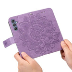 Stand Cover for Samsung Galaxy F34 5G / M34 5G Flower Imprint PU Leather Wallet Phone Case