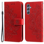 Stand Cover for Samsung Galaxy F34 5G / M34 5G Flower Imprint PU Leather Wallet Phone Case
