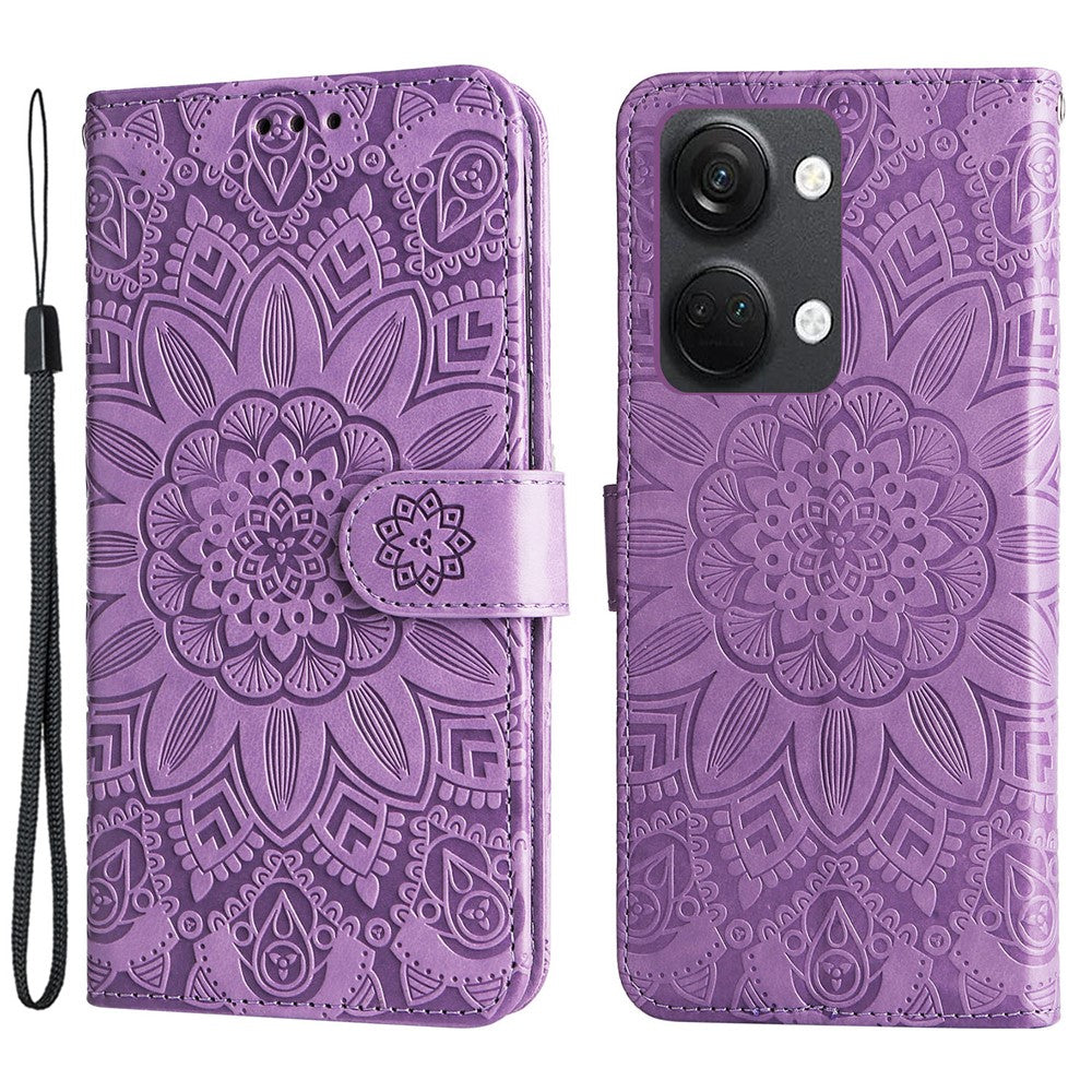 OnePlus Nord 3 5G / Ace 2V-cover i PU-læder med solsikketryk, faldsikring, pung og stativ