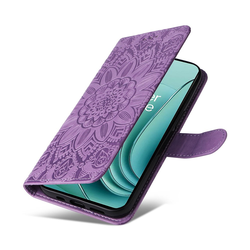 OnePlus Nord 3 5G / Ace 2V-cover i PU-læder med solsikketryk, faldsikring, pung og stativ
