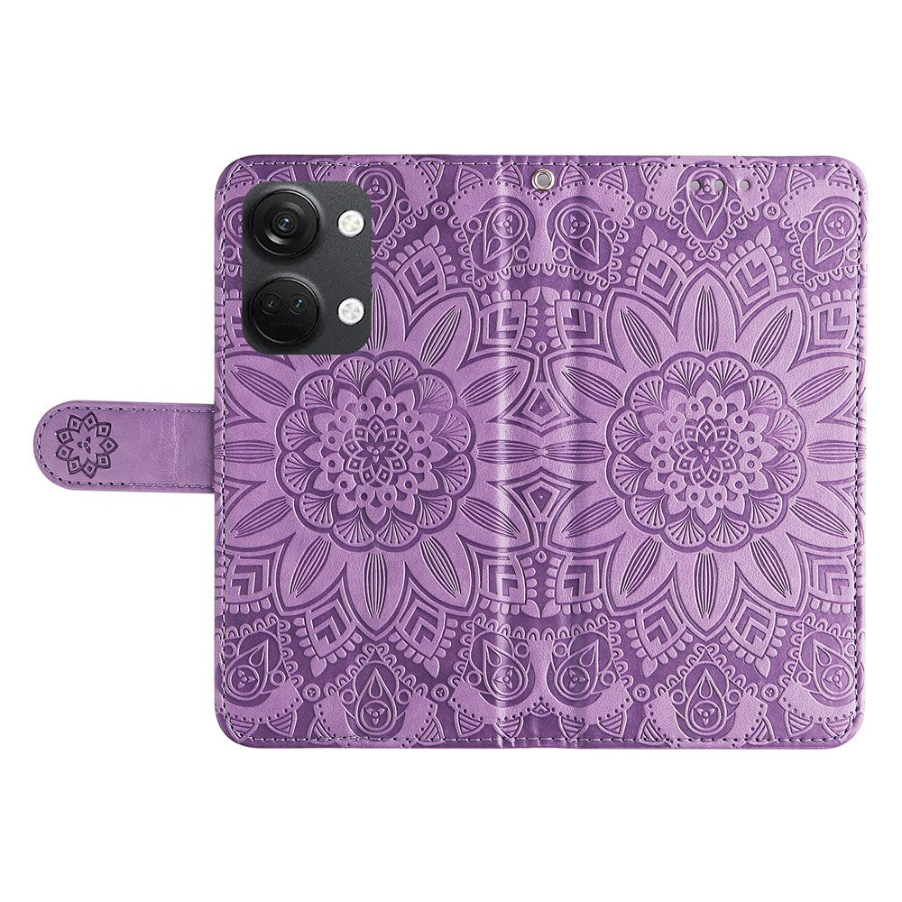 OnePlus Nord 3 5G / Ace 2V-cover i PU-læder med solsikketryk, faldsikring, pung og stativ