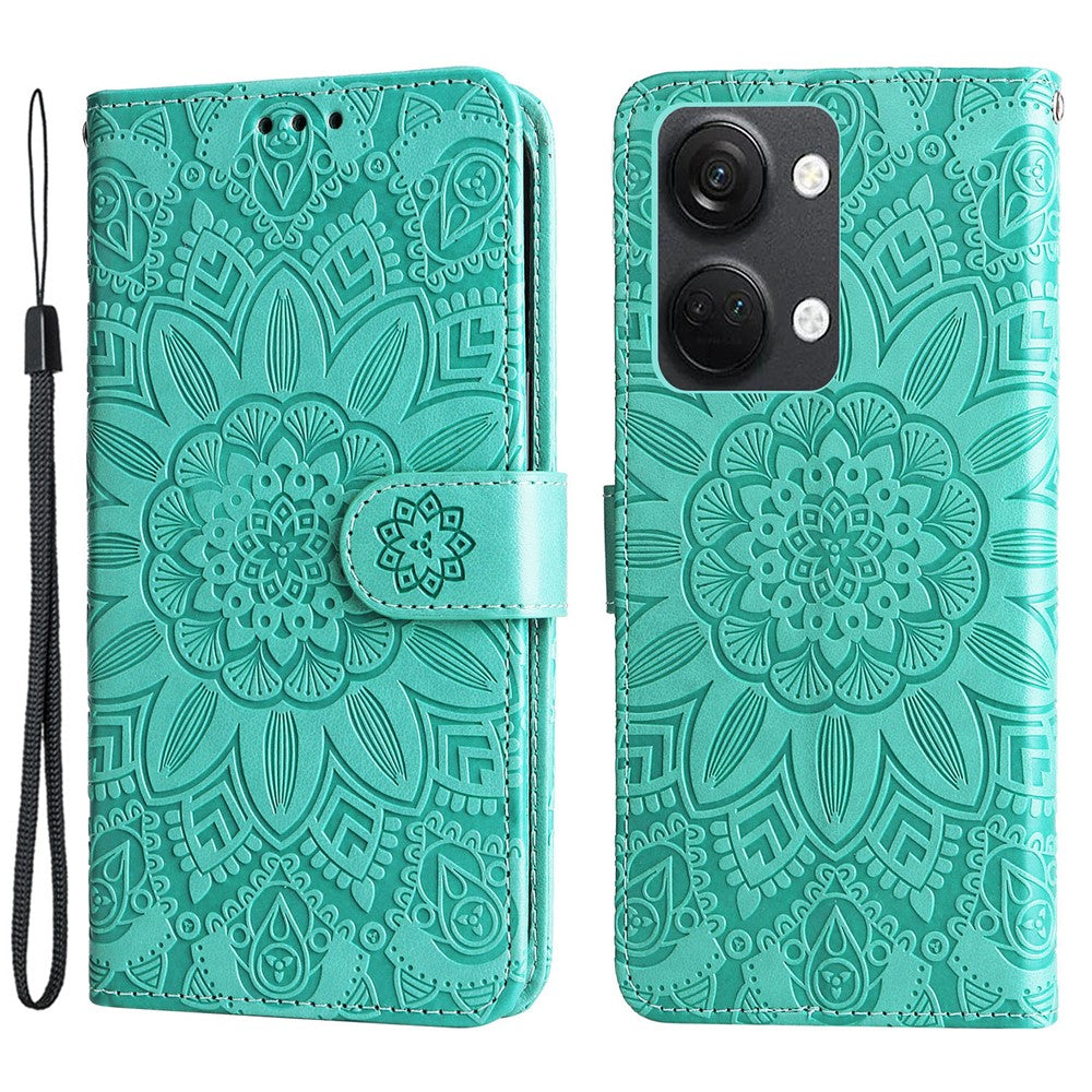 OnePlus Nord 3 5G / Ace 2V-cover i PU-læder med solsikketryk, faldsikring, pung og stativ