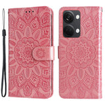 OnePlus Nord 3 5G / Ace 2V-cover i PU-læder med solsikketryk, faldsikring, pung og stativ