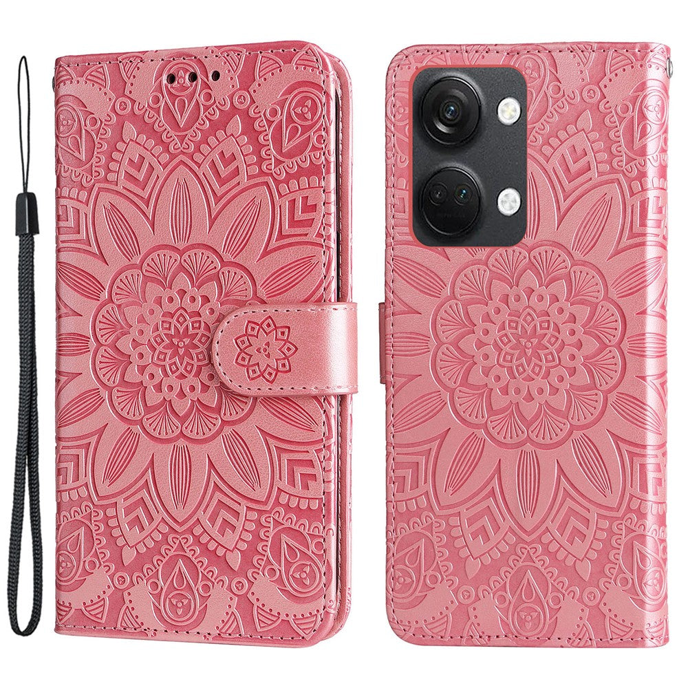 OnePlus Nord 3 5G / Ace 2V-cover i PU-læder med solsikketryk, faldsikring, pung og stativ