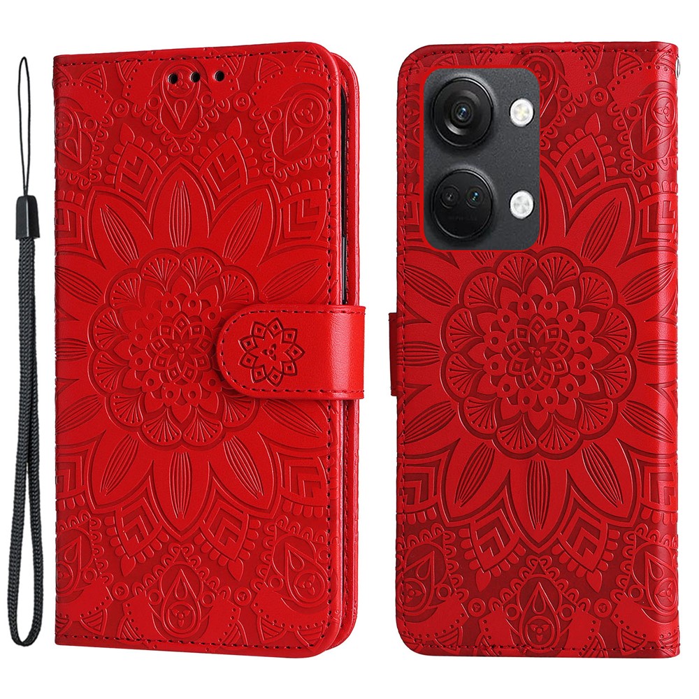 OnePlus Nord 3 5G / Ace 2V-cover i PU-læder med solsikketryk, faldsikring, pung og stativ