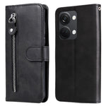 OnePlus Nord 3 5G / Ace 2V Dragkedja Ficka Hopfällbar Stativ Plånboksfodral Kalvtextur Mobilmobilfodral