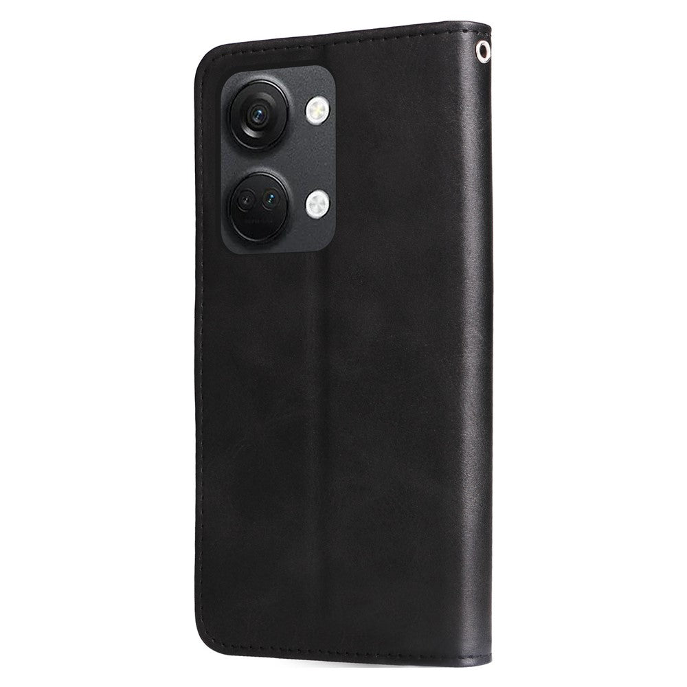 OnePlus Nord 3 5G / Ace 2V Dragkedja Ficka Hopfällbar Stativ Plånboksfodral Kalvtextur Mobilmobilfodral